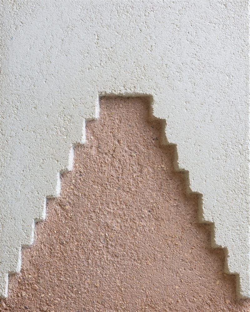 Clayworks anaglyptic two tone clay plaster sample swatch