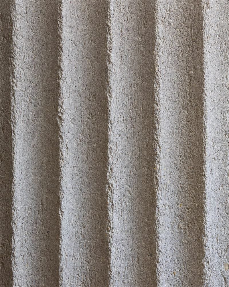 Clayworks fluted custom white clay plaster sample swatch