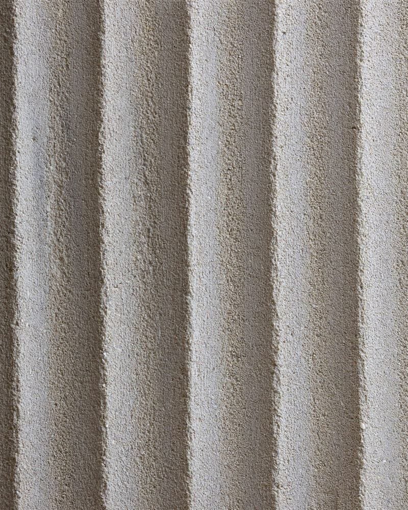 Clayworks fluted custom white clay plaster sample swatch