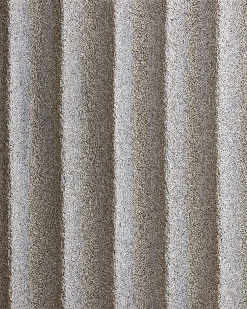 Clayworks fluted custom white clay plaster sample swatch