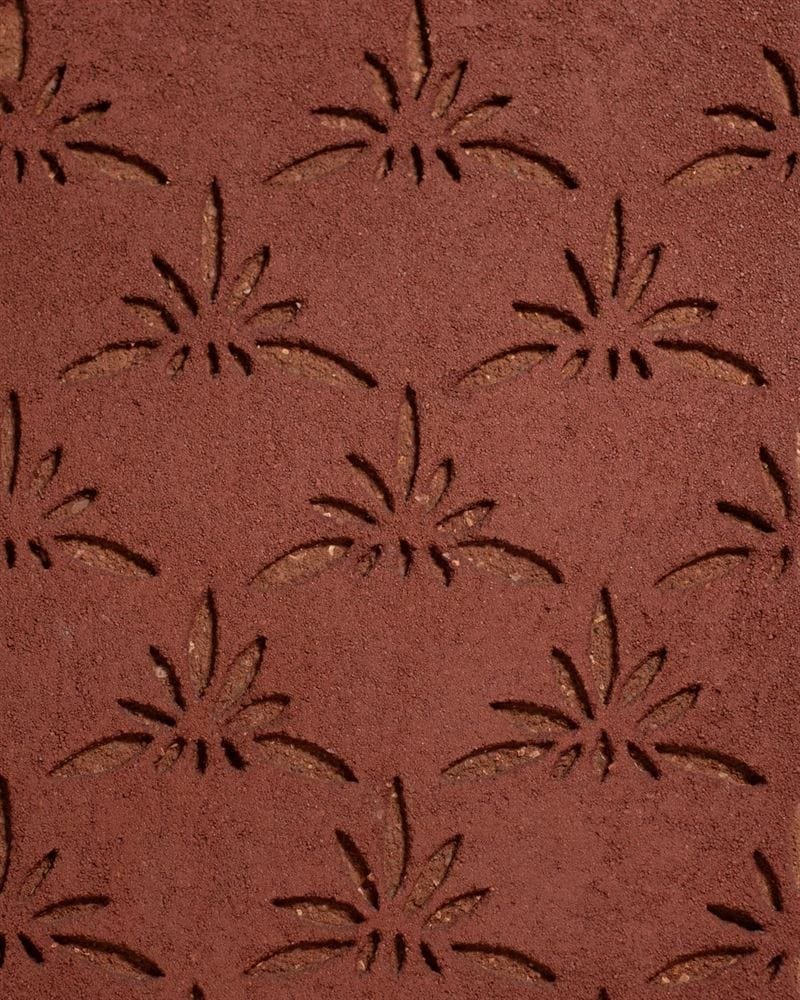 Clayworks hand carved demi rustic on rustic custom terracotta clay plaster sample swatch