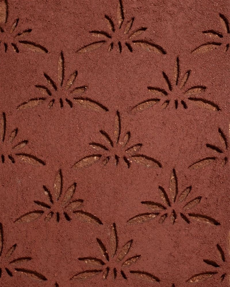 Clayworks hand carved demi rustic on rustic custom terracotta clay plaster sample swatch