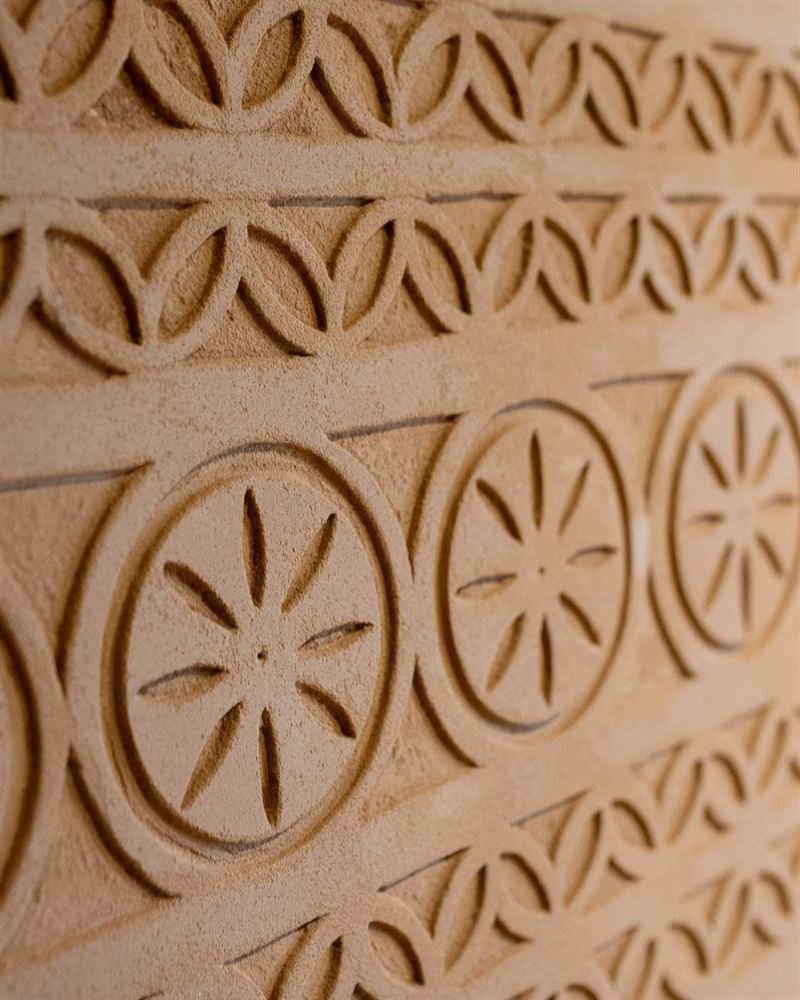 Clayworks hand carved smooth custom terracotta clay plaster sample swatch