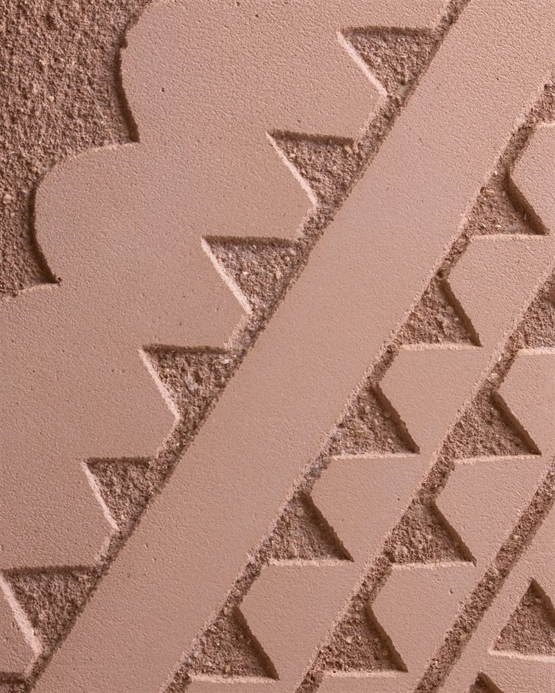 Clayworks hand carved smooth on rustic custom nude clay plaster sample swatch