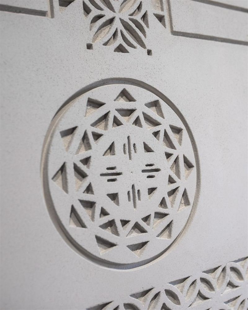 Clayworks hand carved custom white clay plaster sample swatch