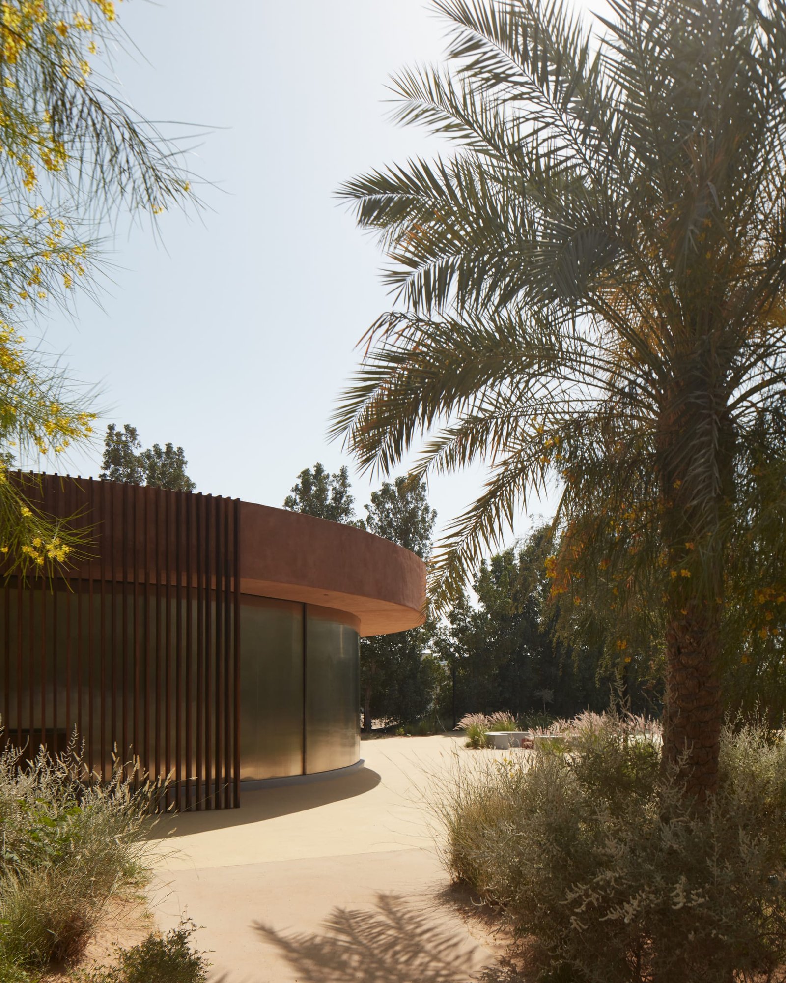 Exterior Clay Plaster detail at Canvas Events Pavilion, Dubai, UAE.