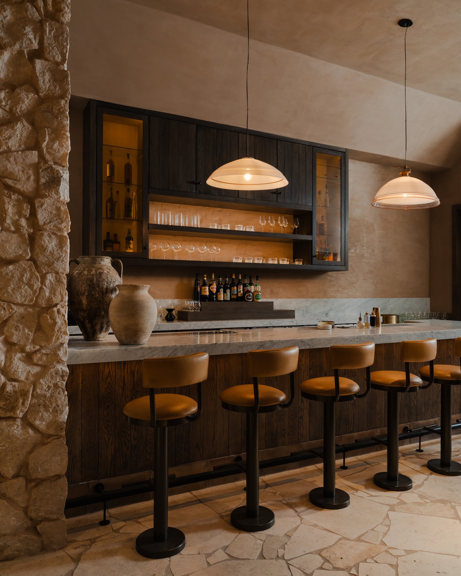 Clay-plastered interior at Massara, New York, by Sarah Carpenter and Studio.