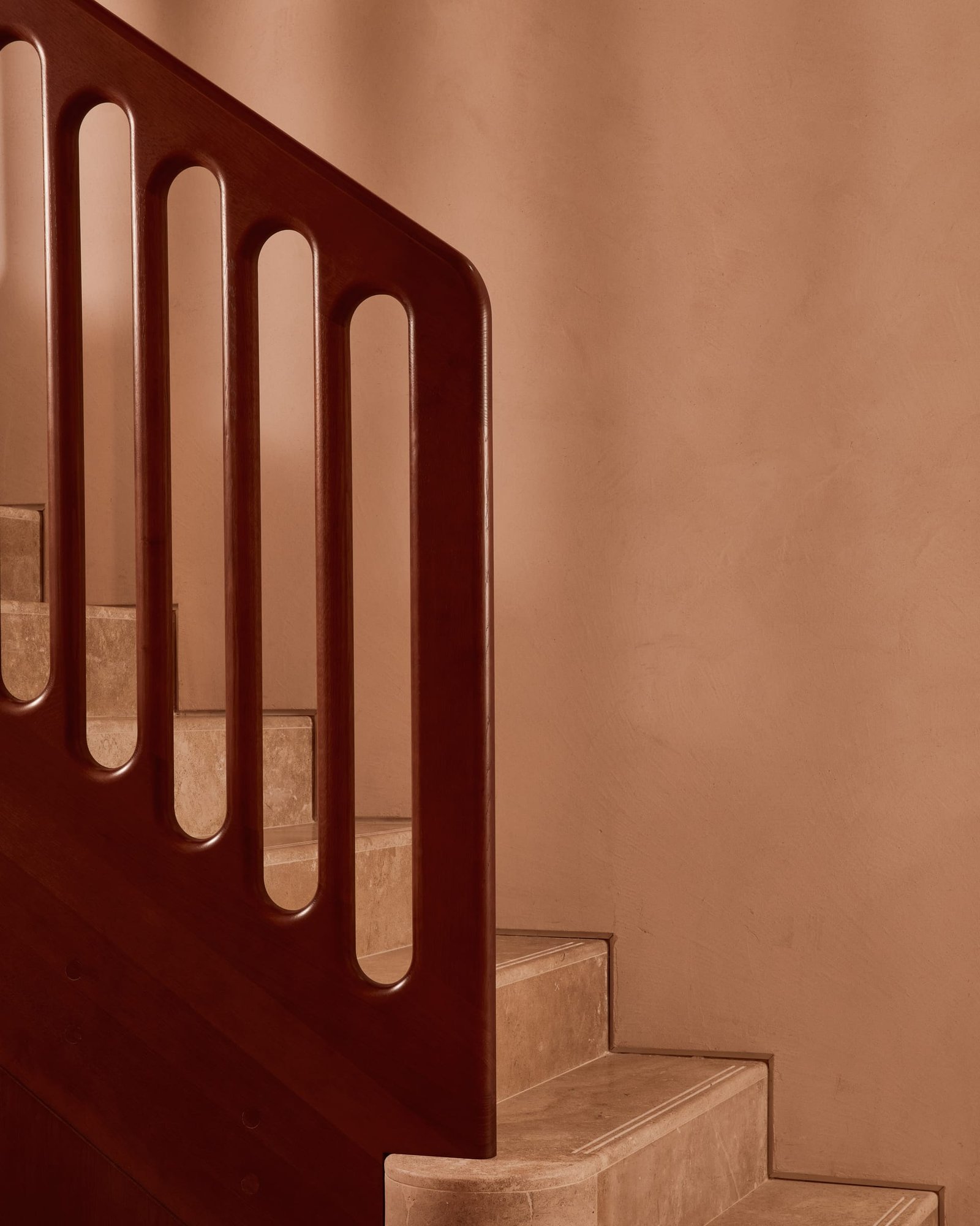 Smooth clay plaster in nude through the Omorovicza spa, Mayfair, London