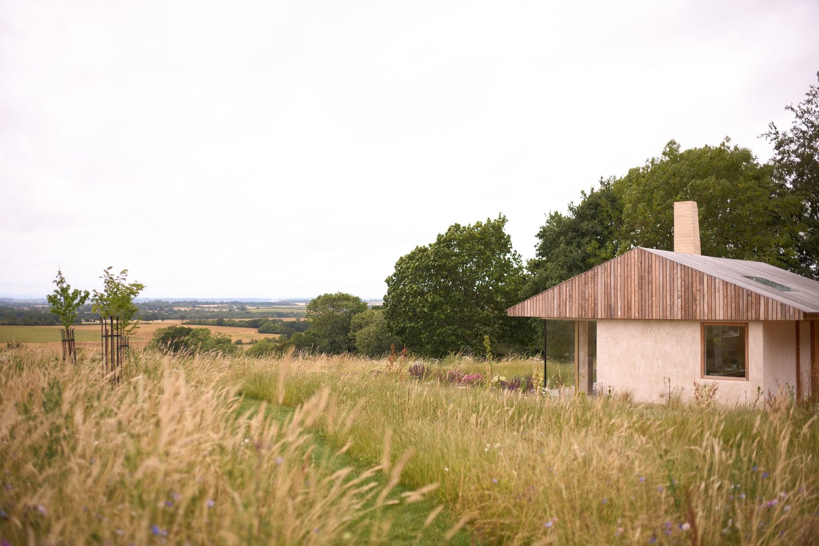 Rustic clay plaster at The Makers Barn, English countryside